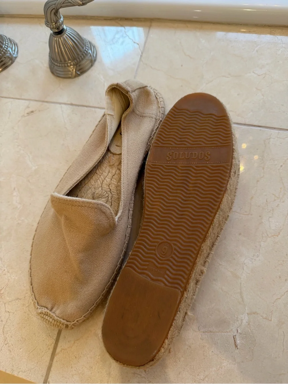 Soludos Tan Canvas Espadrille Flats